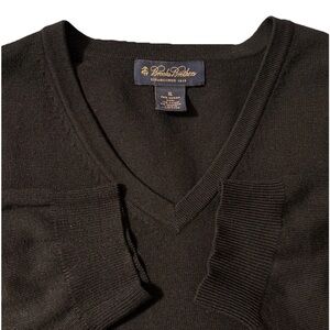 Brooks Brothers Men’s Merino Wool Blend V-Neck Sweater Size XL Black Long Sleeve
